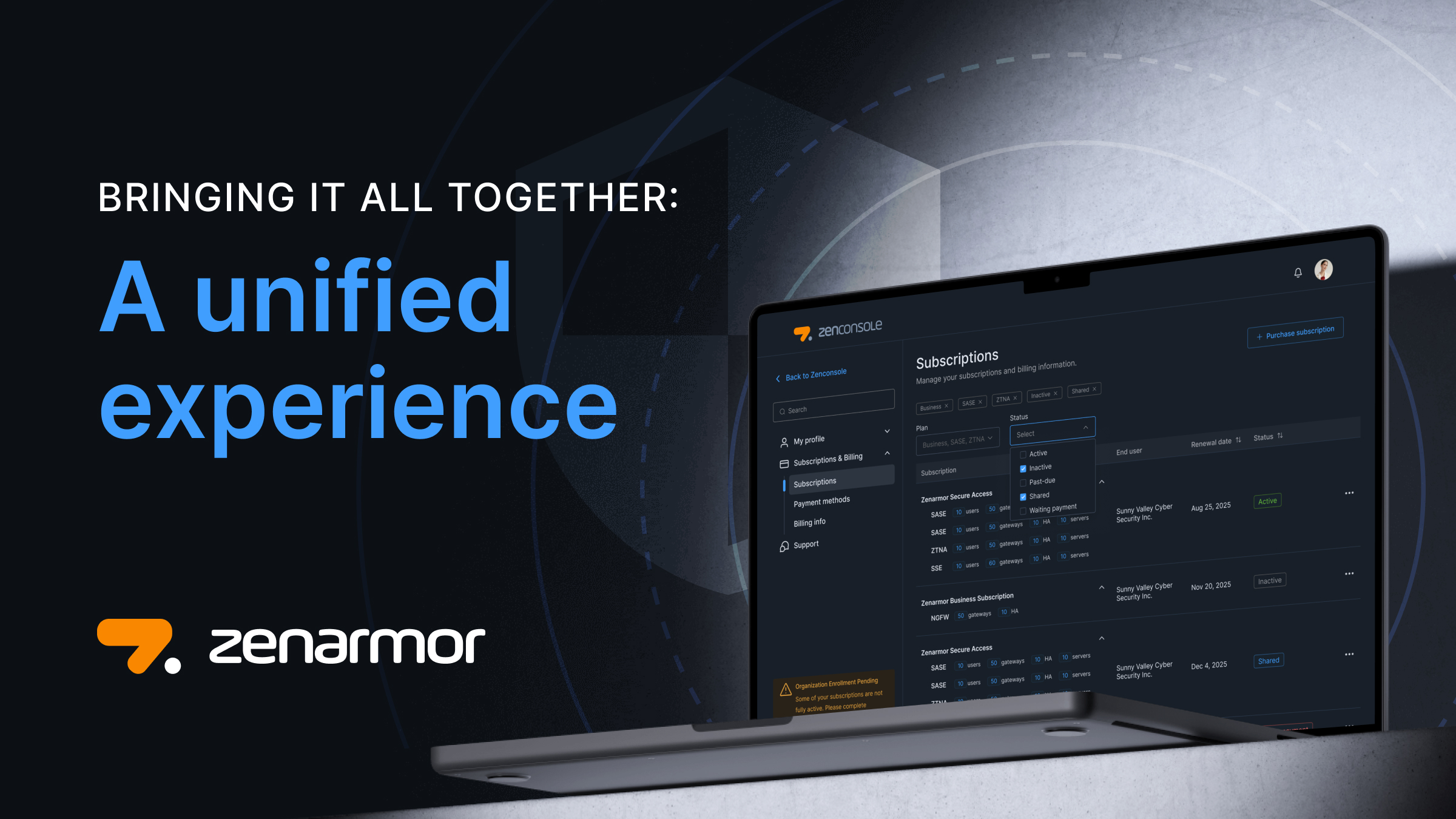 Unified Experience in Zenconsole