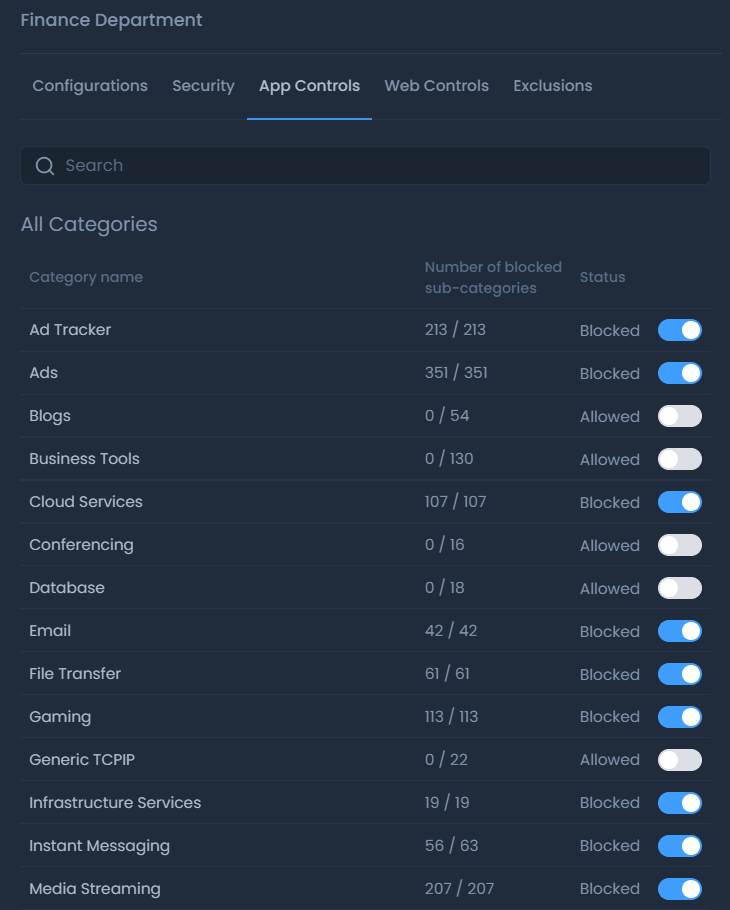 App Control Settings App Control Settings