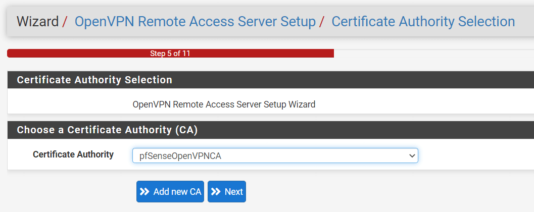 Selecting Certificate Authority on pfSense Selecting Certificate Authority on pfSense