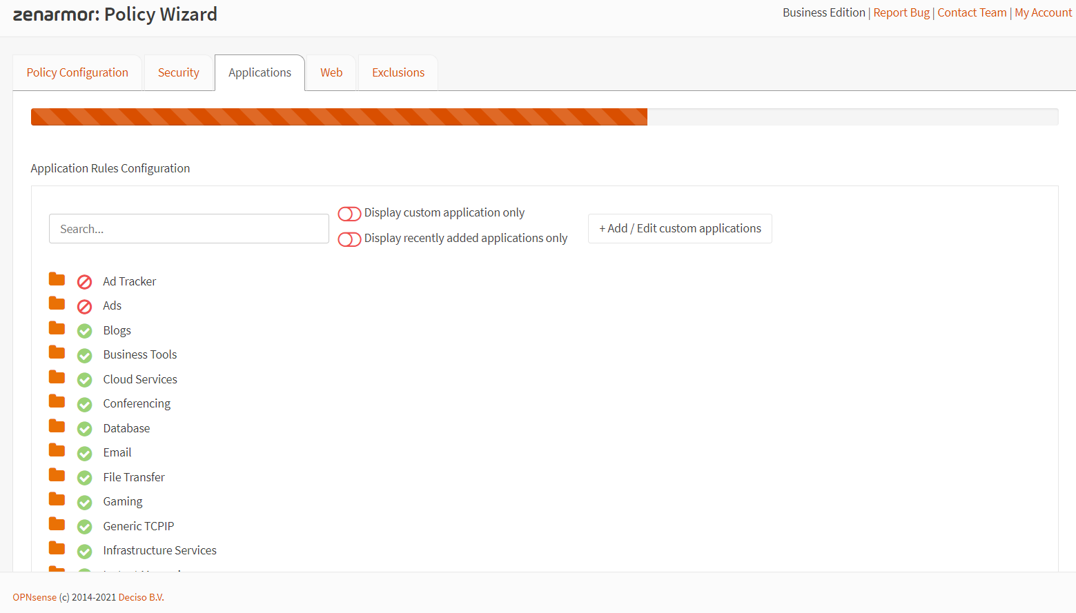 Policy Wizard Applications