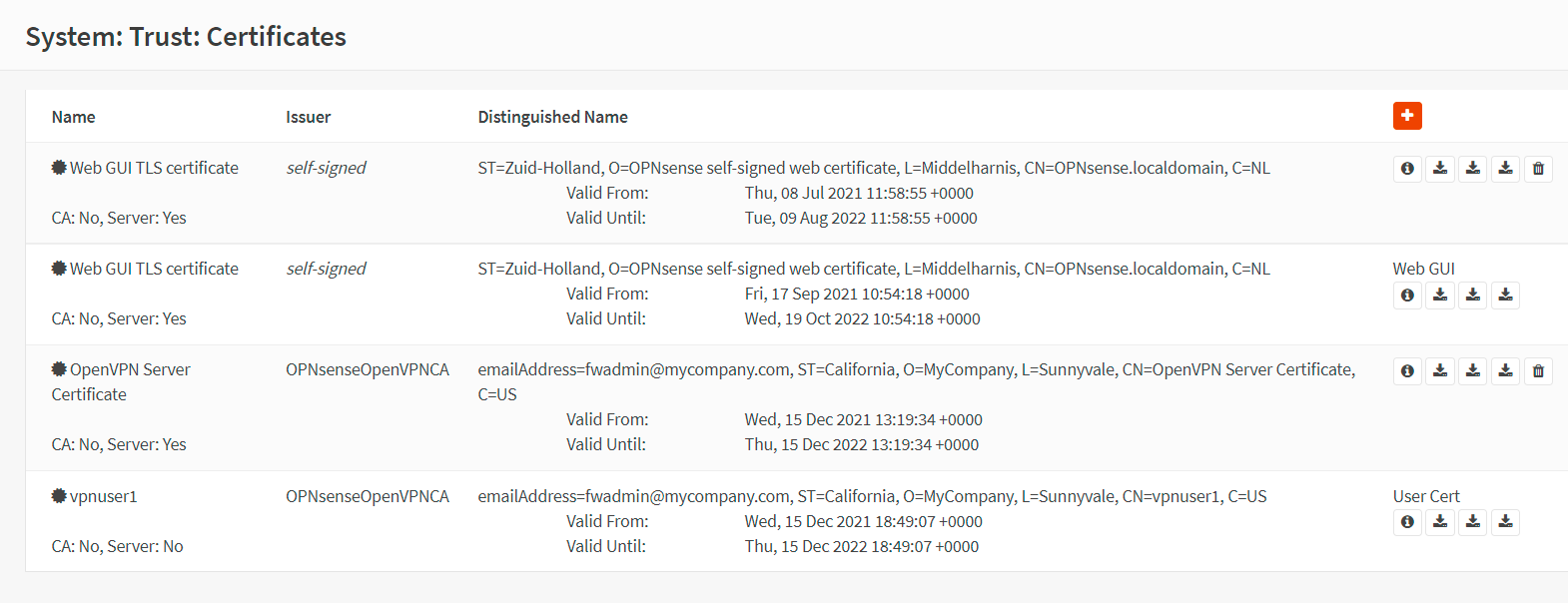 Viewing VPN client certificate in OPNsense Viewing VPN client certificate in OPNsense