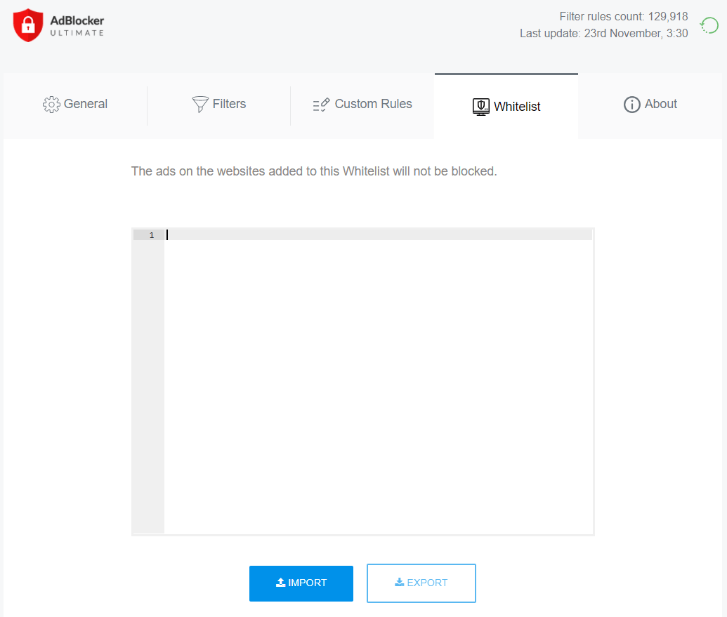 Managing Whitelisted Websites on AdBlocker Ultimate Managing Whitelisted Websites on AdBlocker Ultimate