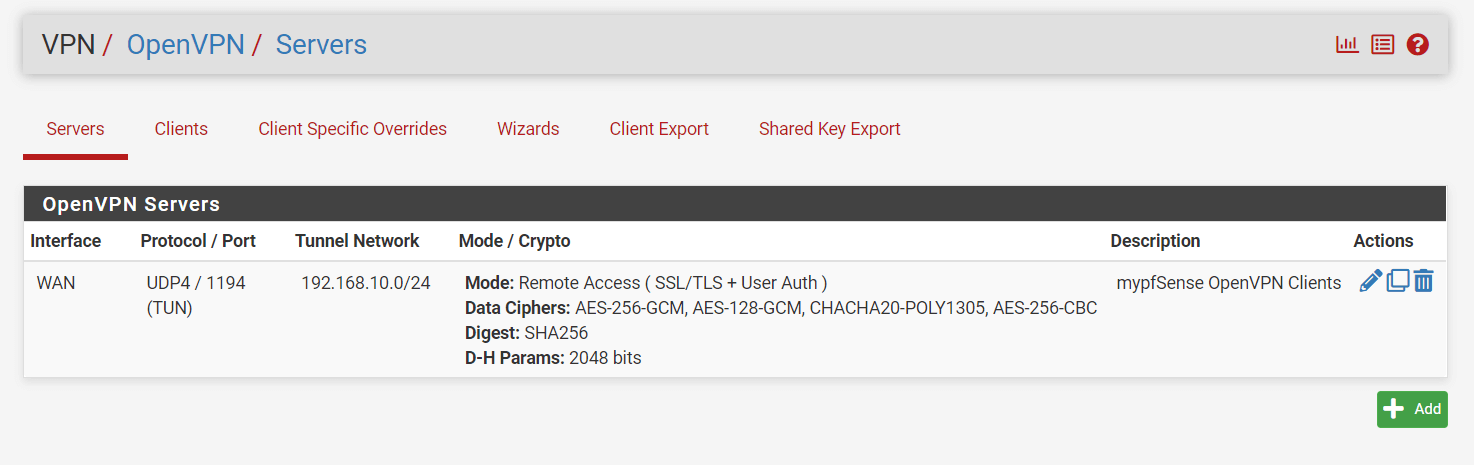 OpenVPN Servers on pfSense OpenVPN Servers on pfSense
