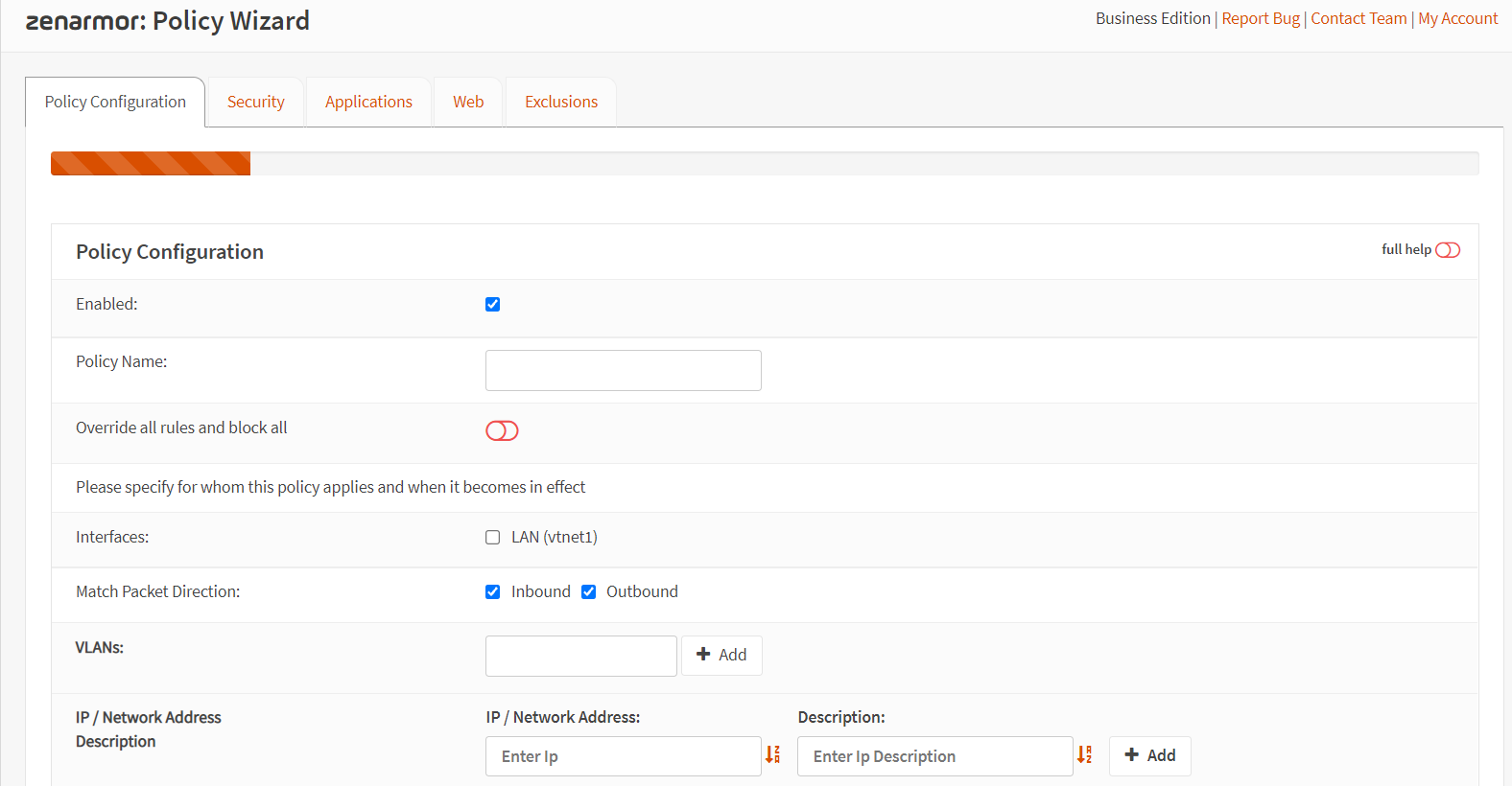 Policy Configuration