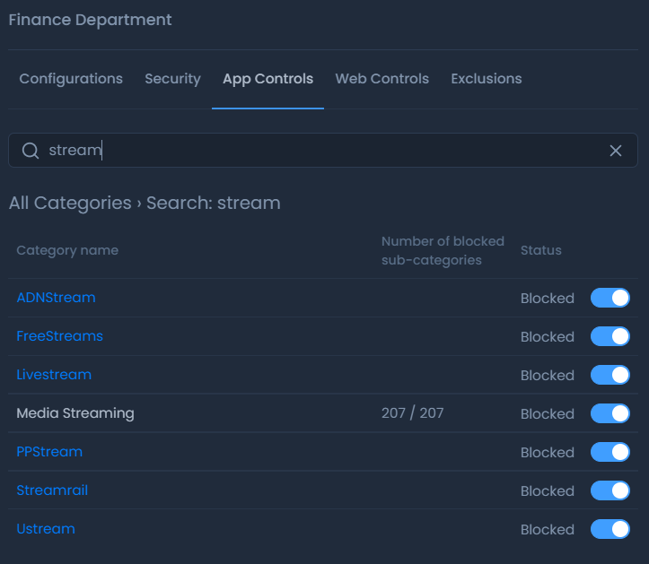 Dynamic search for Zenarmor application control Dynamic search for Zenarmor application control