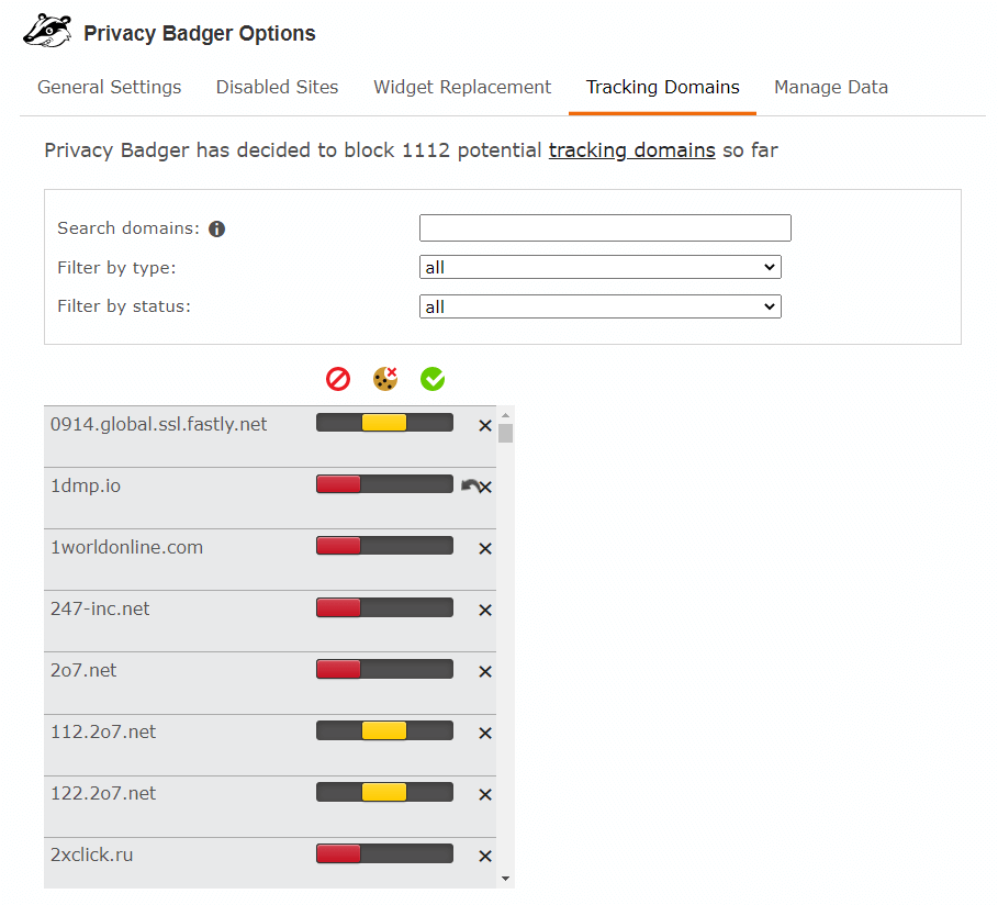 Managing Tracking Domains on Privacy Badger Managing Tracking Domains on Privacy Badger