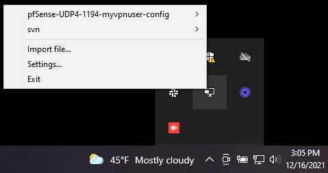 Importing OpenVPN client configuration on Windows 10