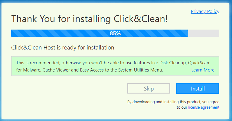 Installing Click&Clean Host Installing Click&Clean Host