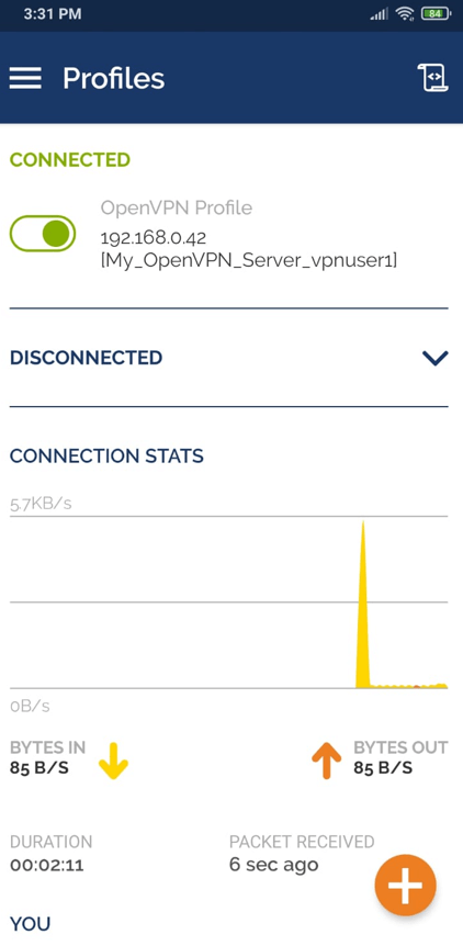 Connected OpenVPN Client on Android Connected OpenVPN Client on Android