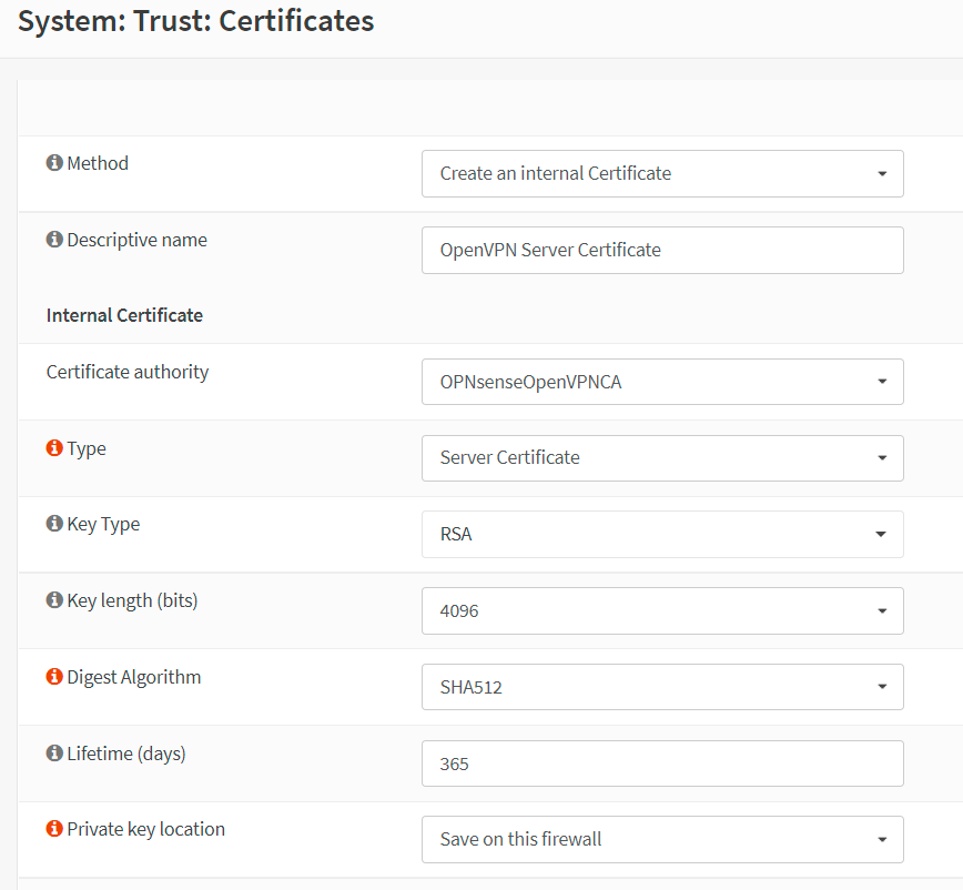 Setting Server Certificate options in OPNsense-1 Setting Server Certificate options in OPNsense-1