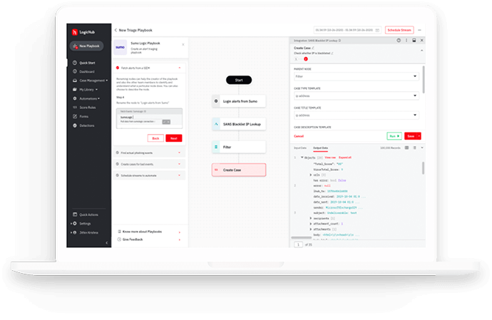LogicHub SOAR Dashboard LogicHub SOAR Dashboard
