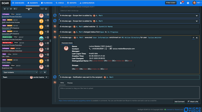ArcSight SOAR Dashboard ArcSight SOAR Dashboard