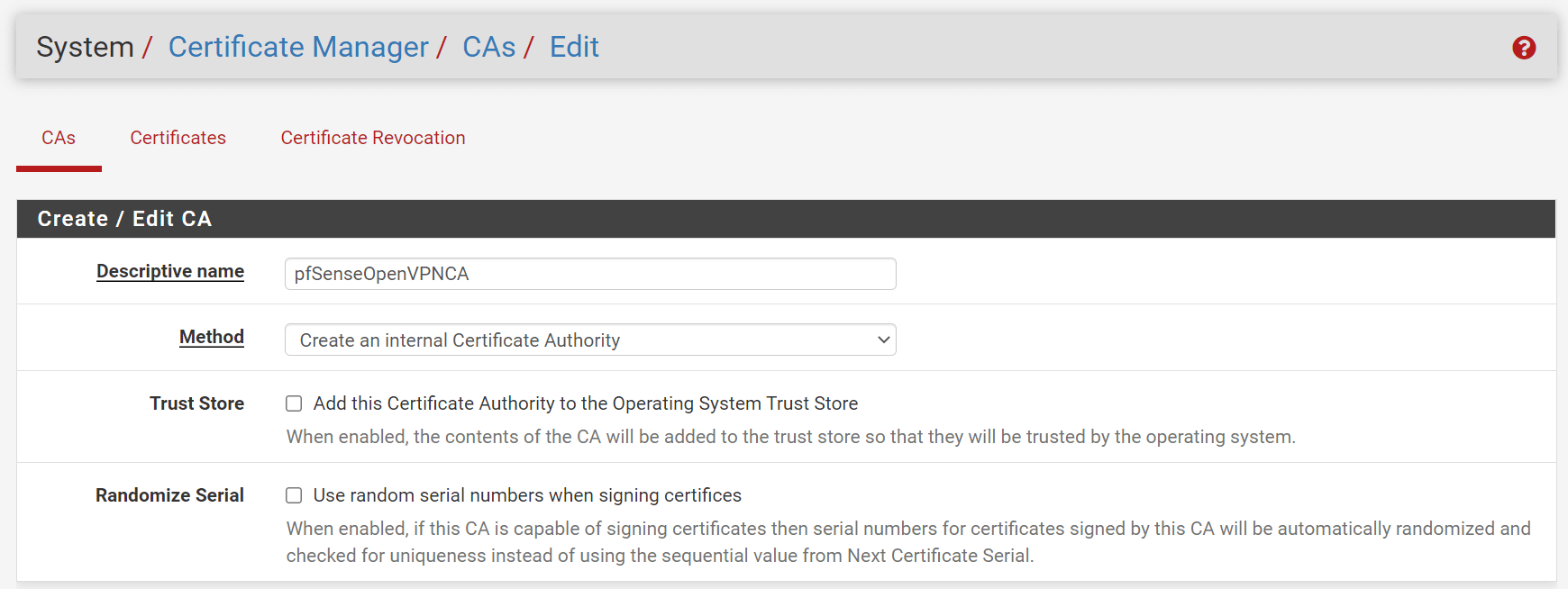 Creating a Certificate Authority for OpenVPN on pfSense Creating a Certificate Authority for OpenVPN on pfSense