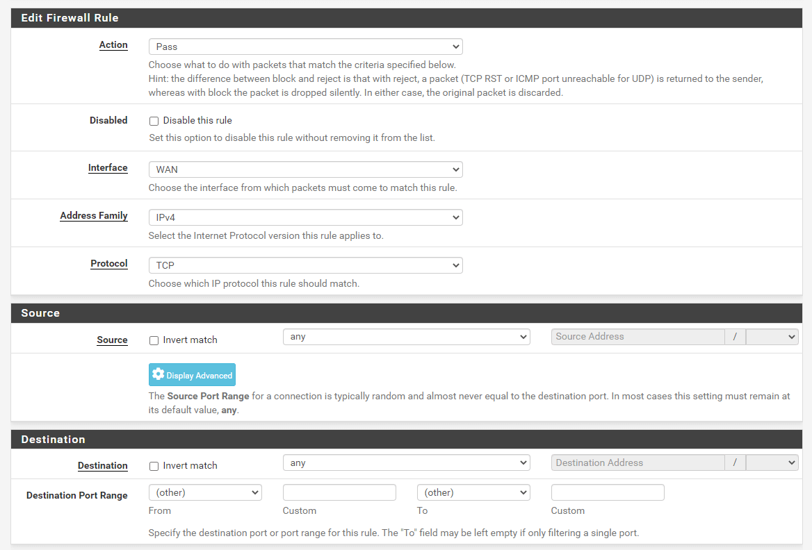Defining Firewall Rule on pfSense software Defining Firewall Rule on pfSense software