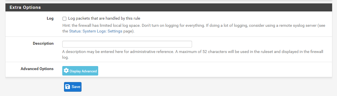 Saving Firewall Rule on pfSense software Saving Firewall Rule on pfSense software