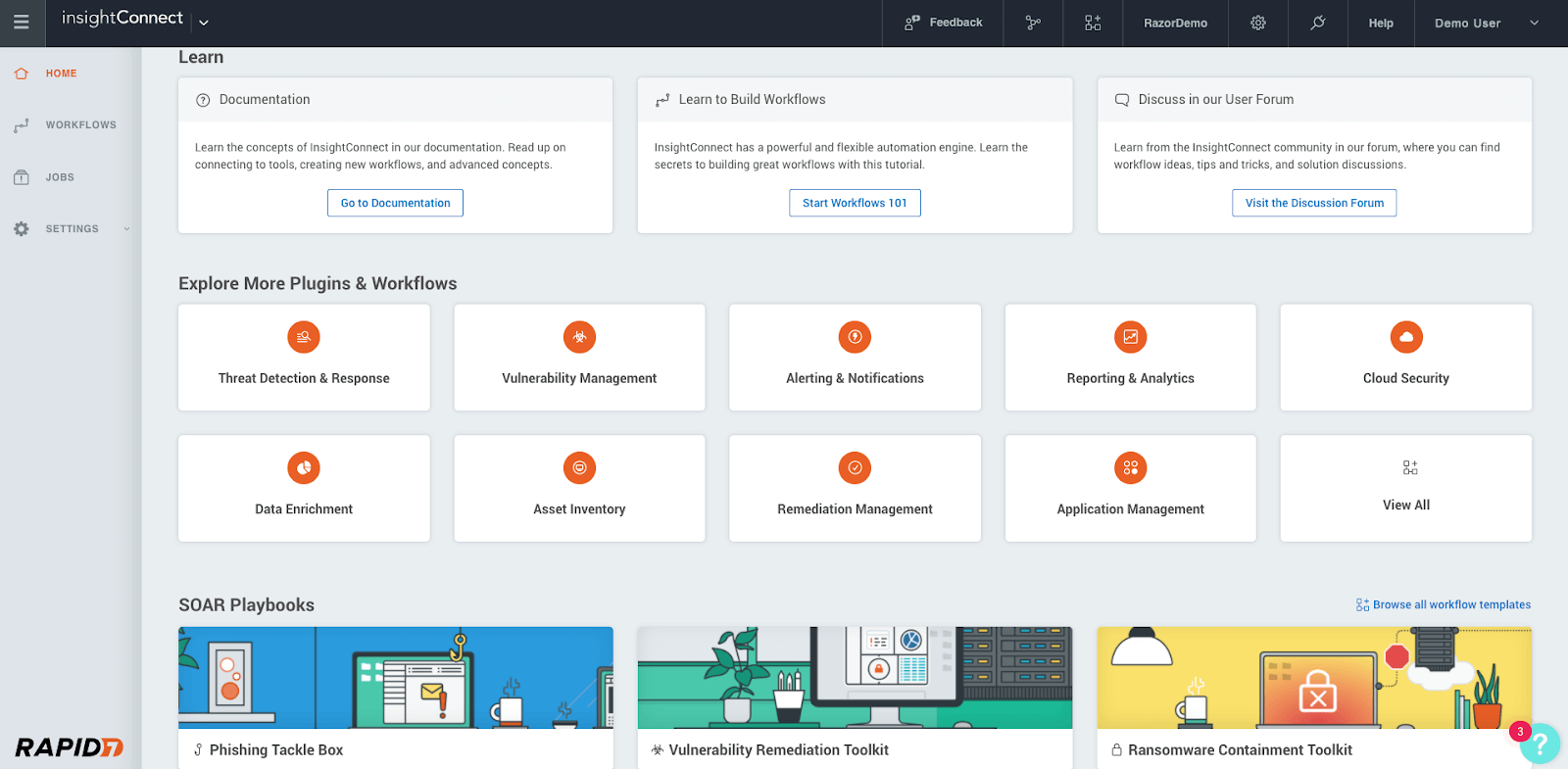 Rapid7 InsightConnect Dashboard Rapid7 InsightConnect Dashboard
