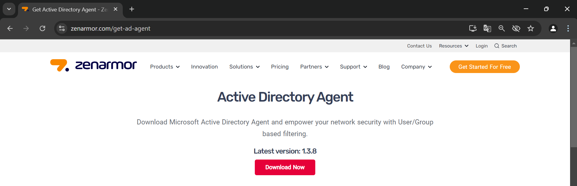 Zenarmor AD Agent Download Page Zenarmor AD Agent Download Page