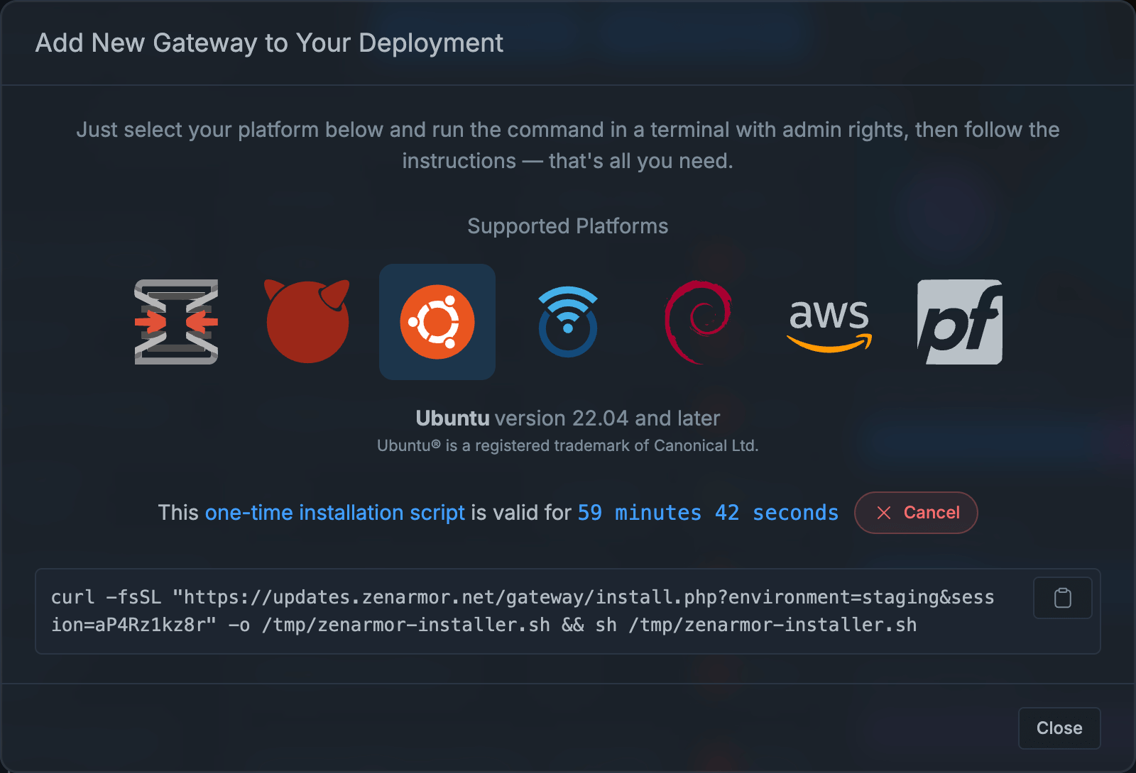 One-time Installation Script One-time Installation Script