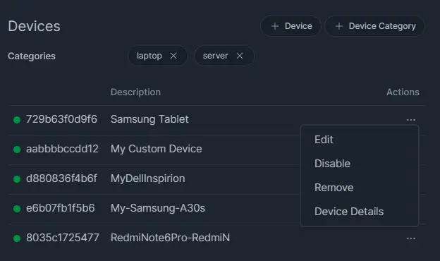 Added devices List on policy Added devices List on policy