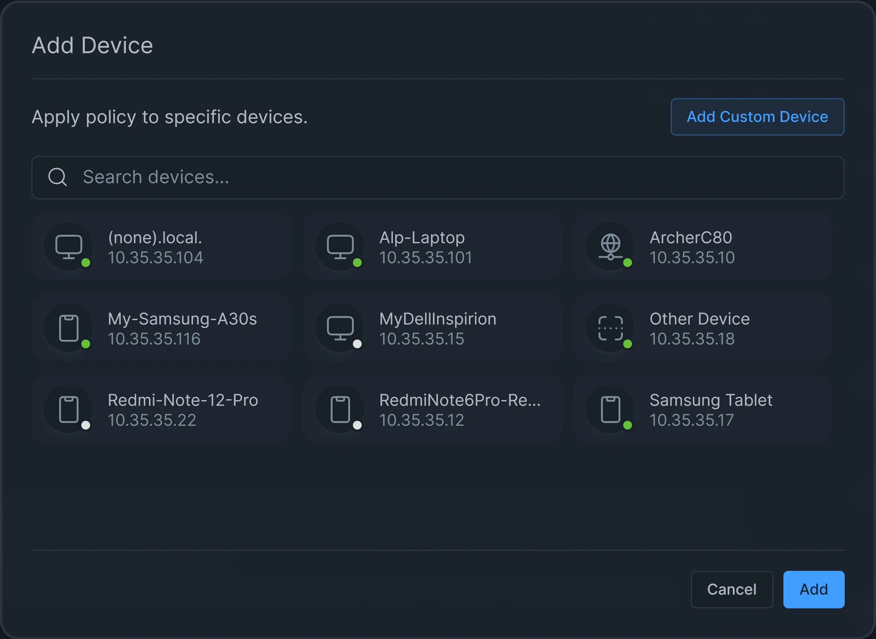 Adding Devices Adding Devices