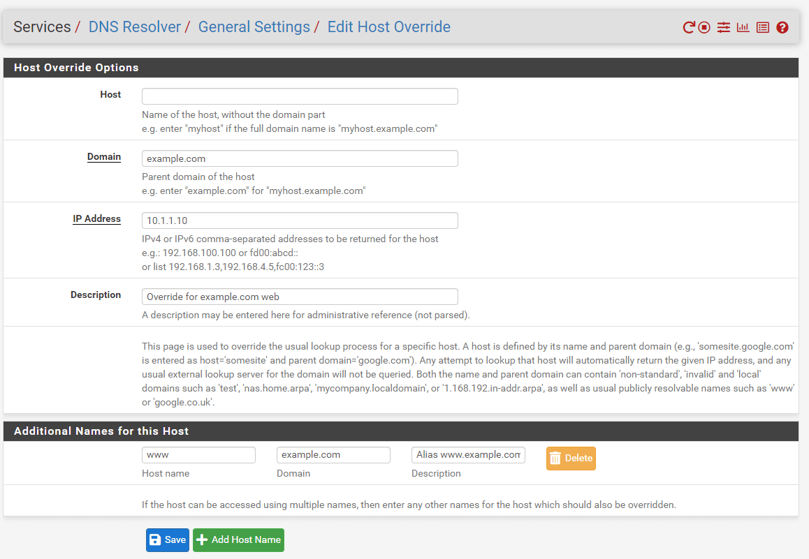 Adding Host Overrides Adding Host Overrides