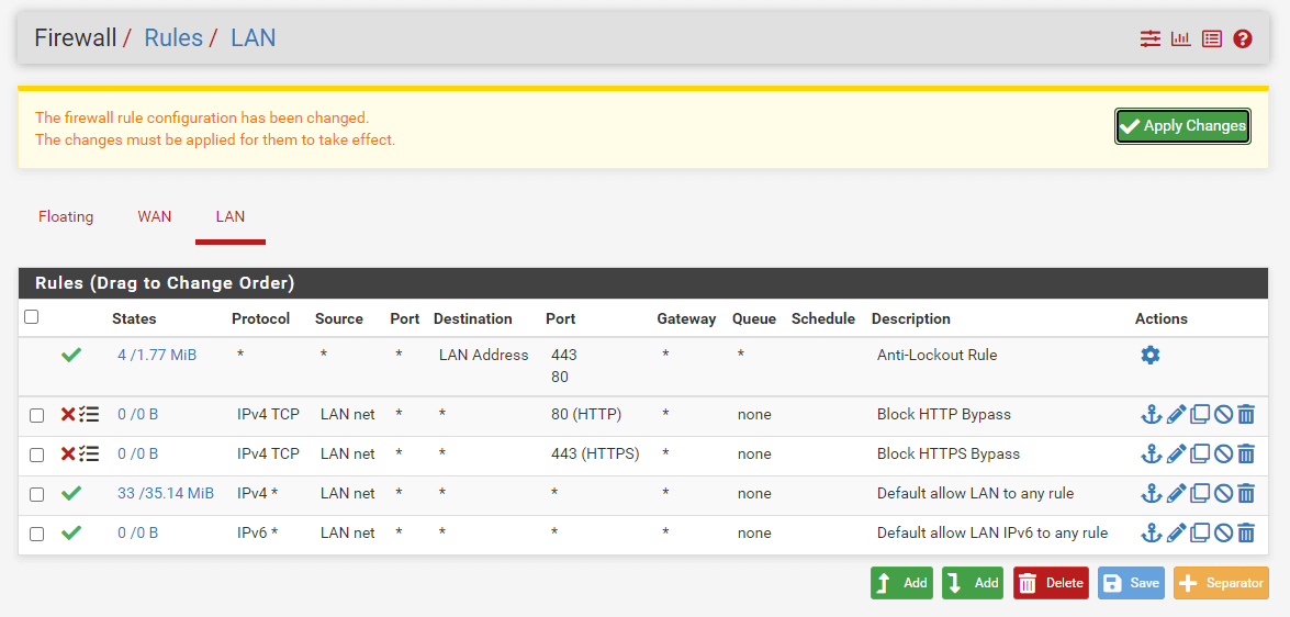 Applying Firewall Rules pfSense Applying Firewall Rules pfSense