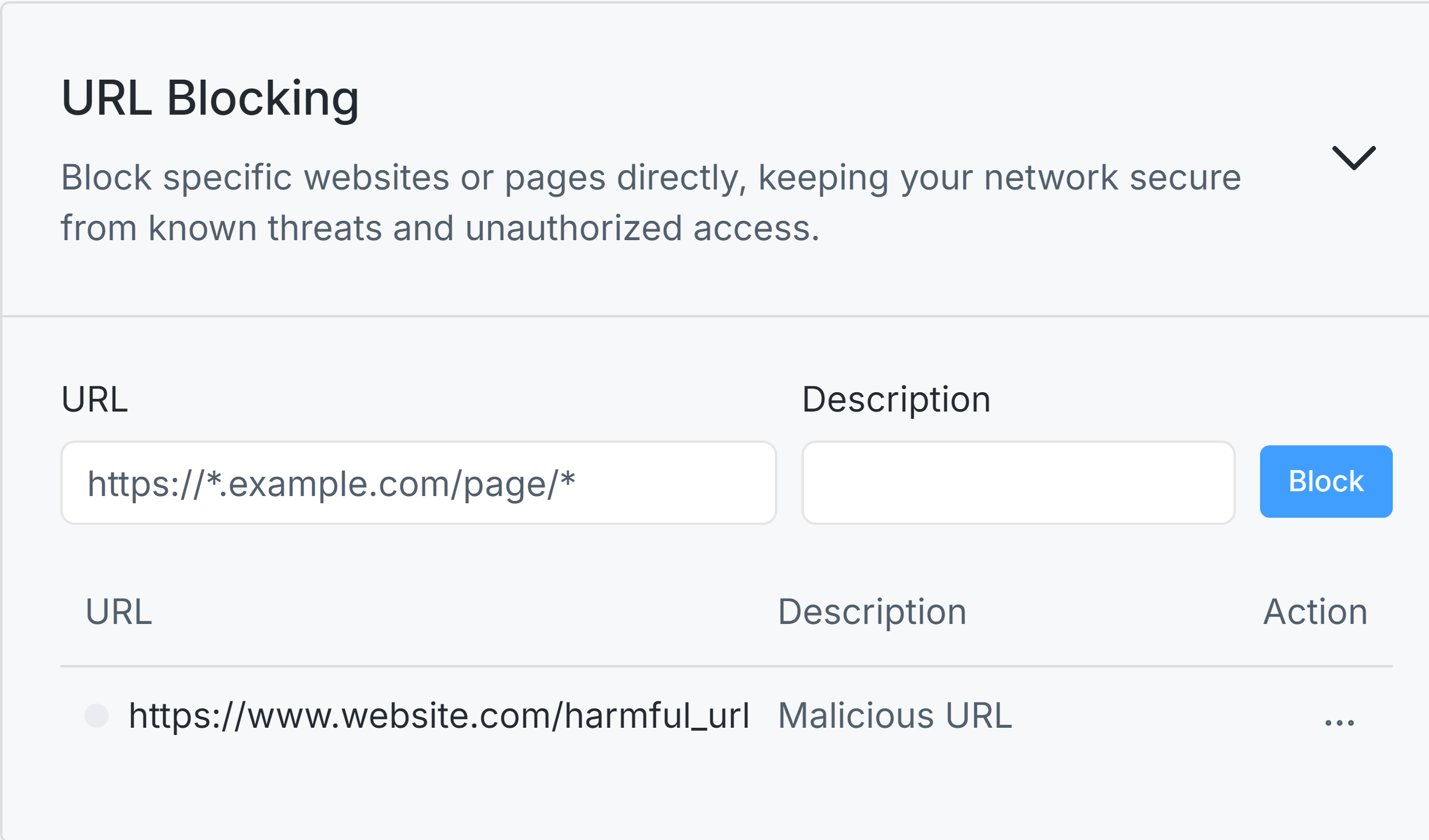 Disabled Blocked URL