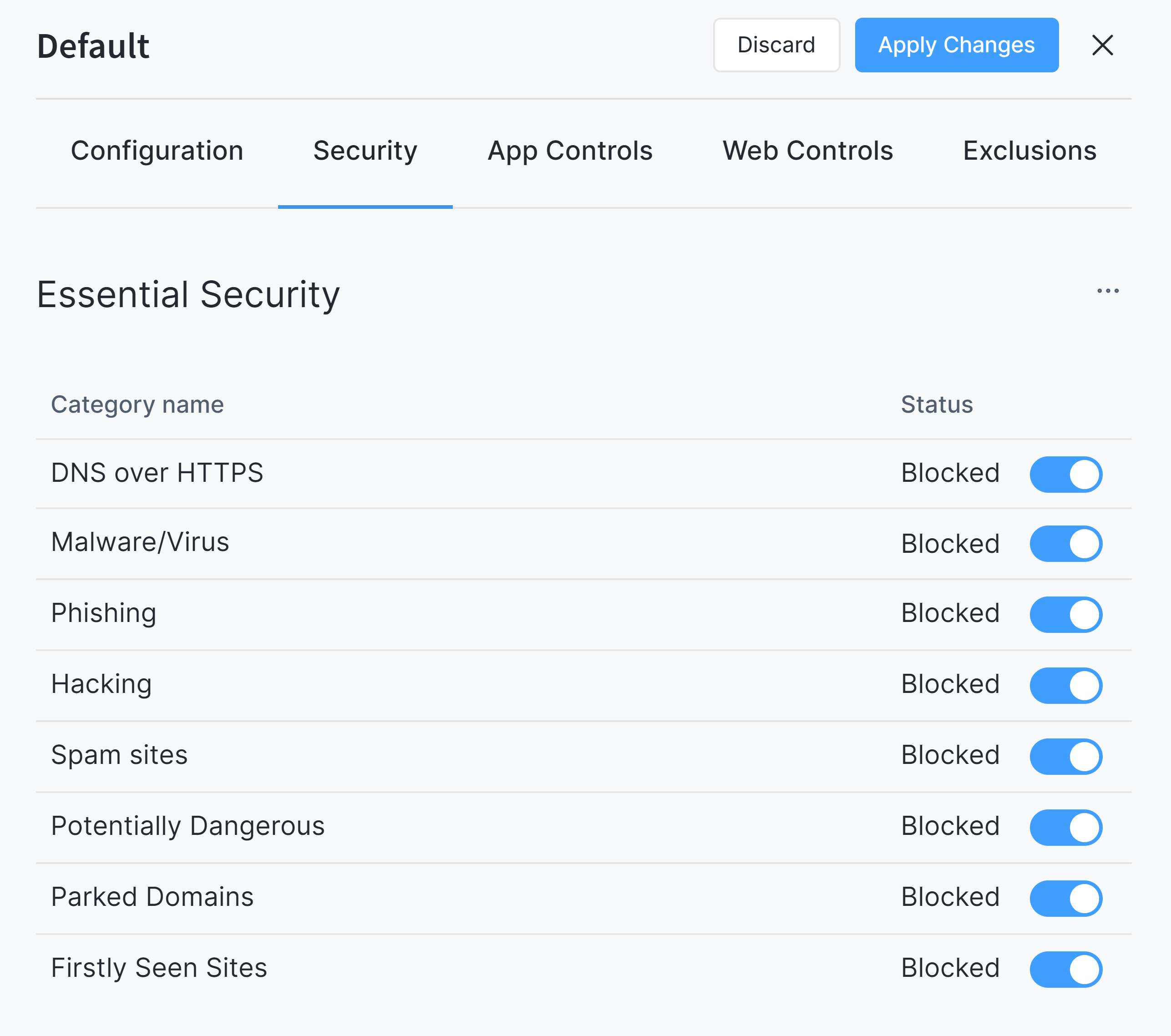 Zenarmor Essential Security Control Settings Zenarmor Essential Security Rules
