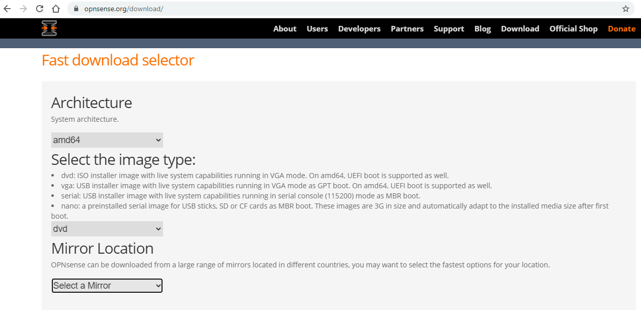 Downloading OPNsense DVD ISO file Downloading OPNsense DVD ISO file