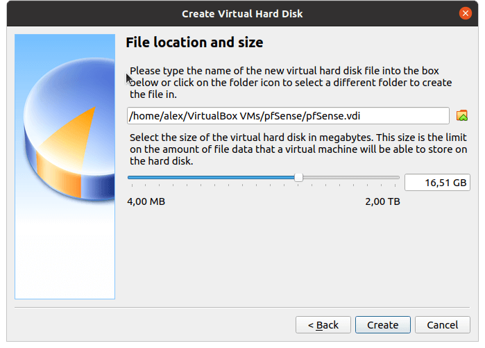 Setting harddisk size for pfSense® software