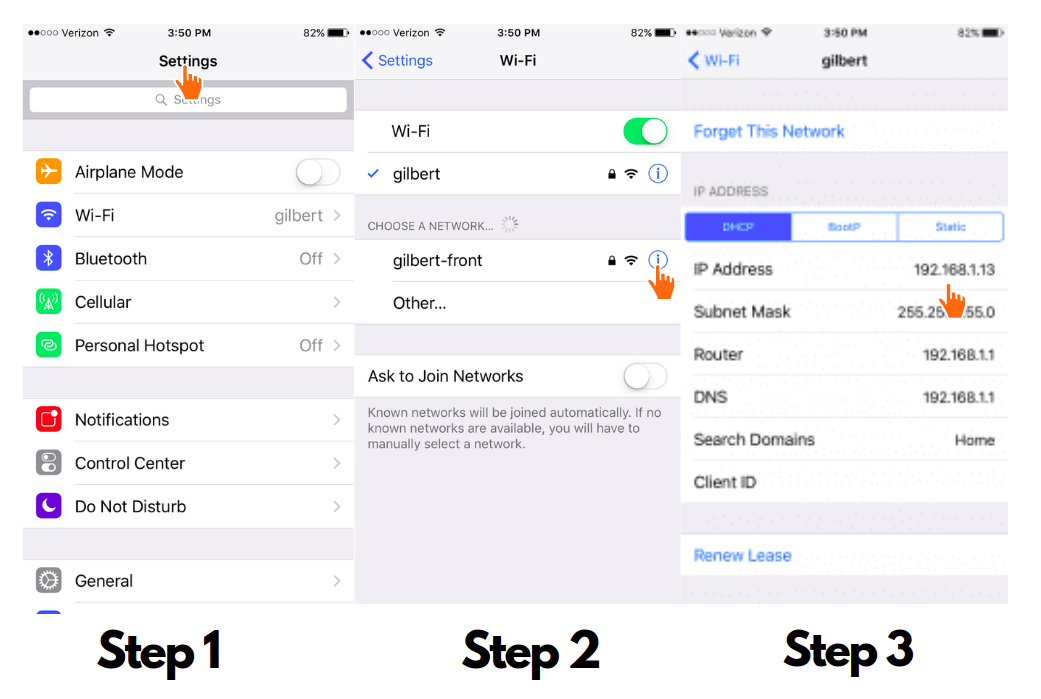 Learn your IP address on IPhone