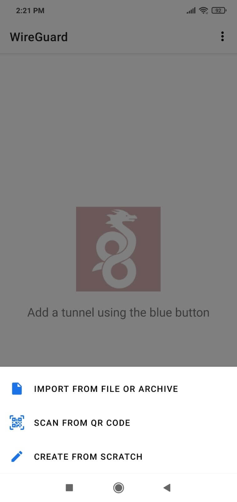 Importing tunnel configuration by scanning QR code Importing tunnel configuration by scanning QR code