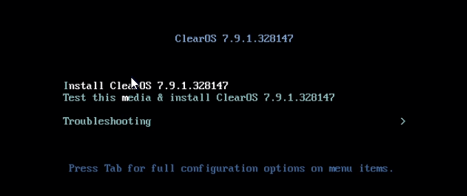 ClearOS Installation Boot Options ClearOS Installation Boot Options