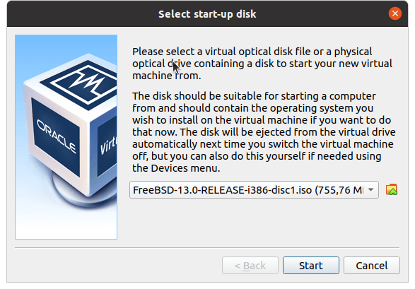 Select start-up disk