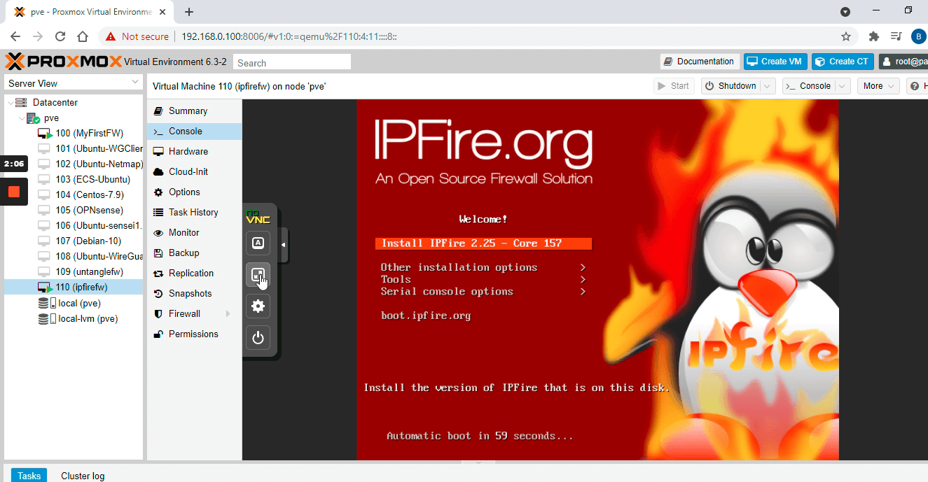 Connecting IPFire VM console on Proxmox Connecting IPFire VM console on Proxmox