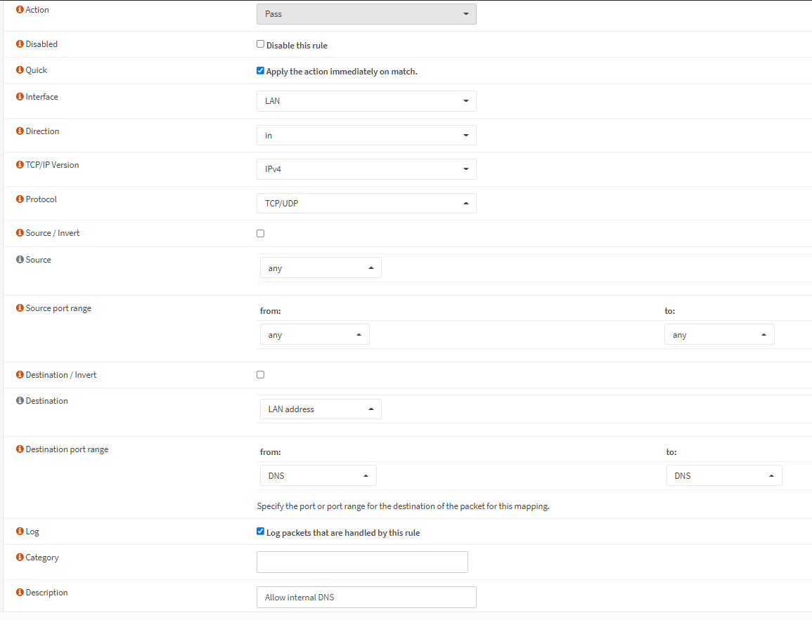 Allow Internal DNS firewall rule Allow Internal DNS firewall rule