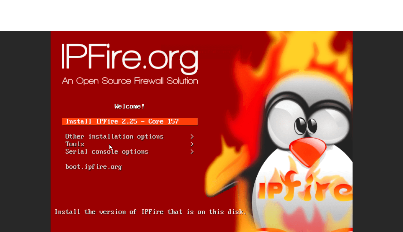 IPFire Installation Boot Options IPFire Installation Boot Options