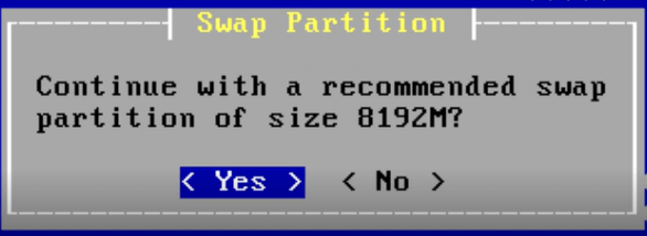 Setting swap partition size Setting swap partition size