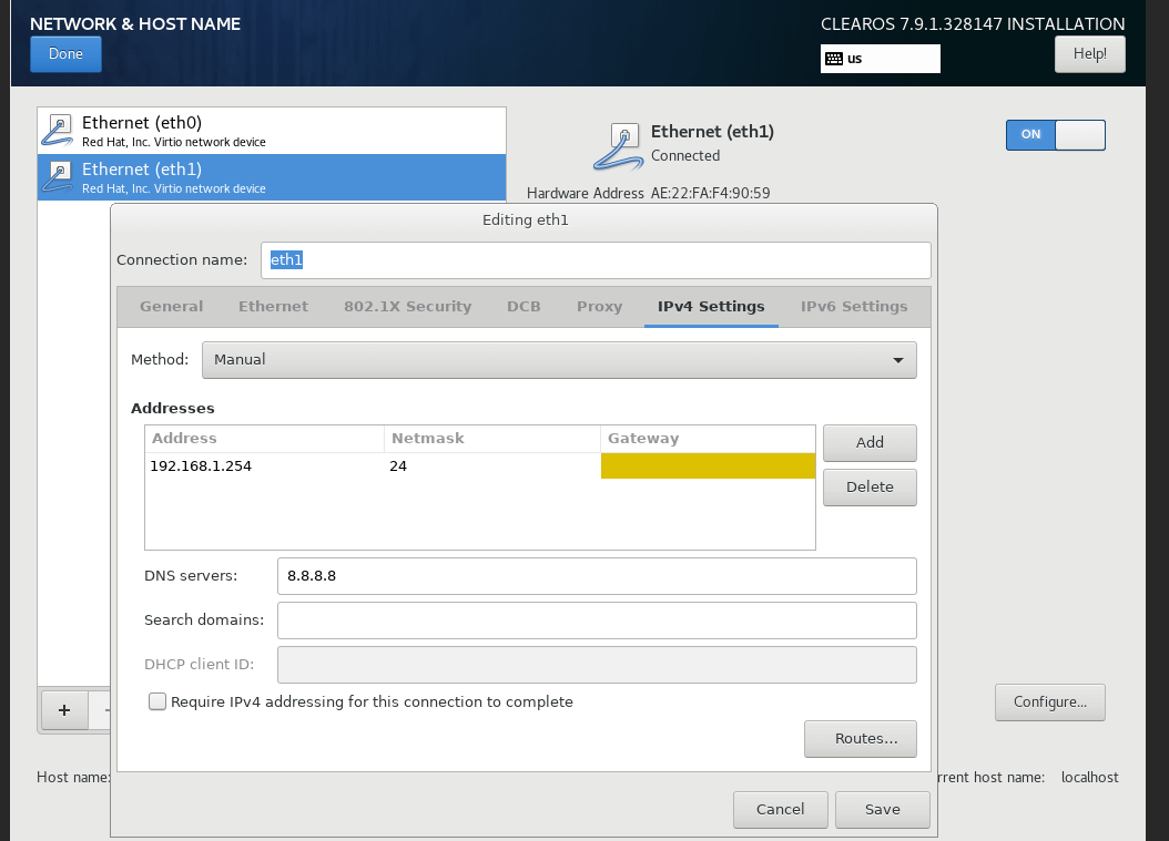 Assigning static IP address manually for LAN interface of ClearOS Assigning static IP address manually for LAN interface of ClearOS