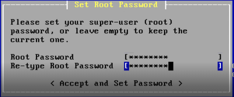 Setting root password