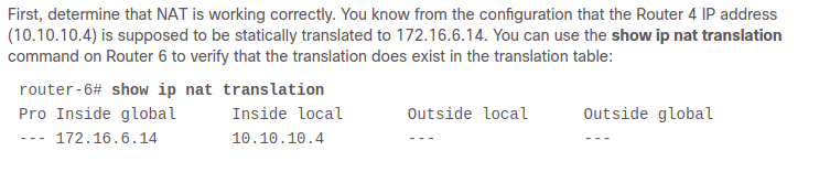 show ip nat translation command on a Cisco router show ip nat translation command on a Cisco router