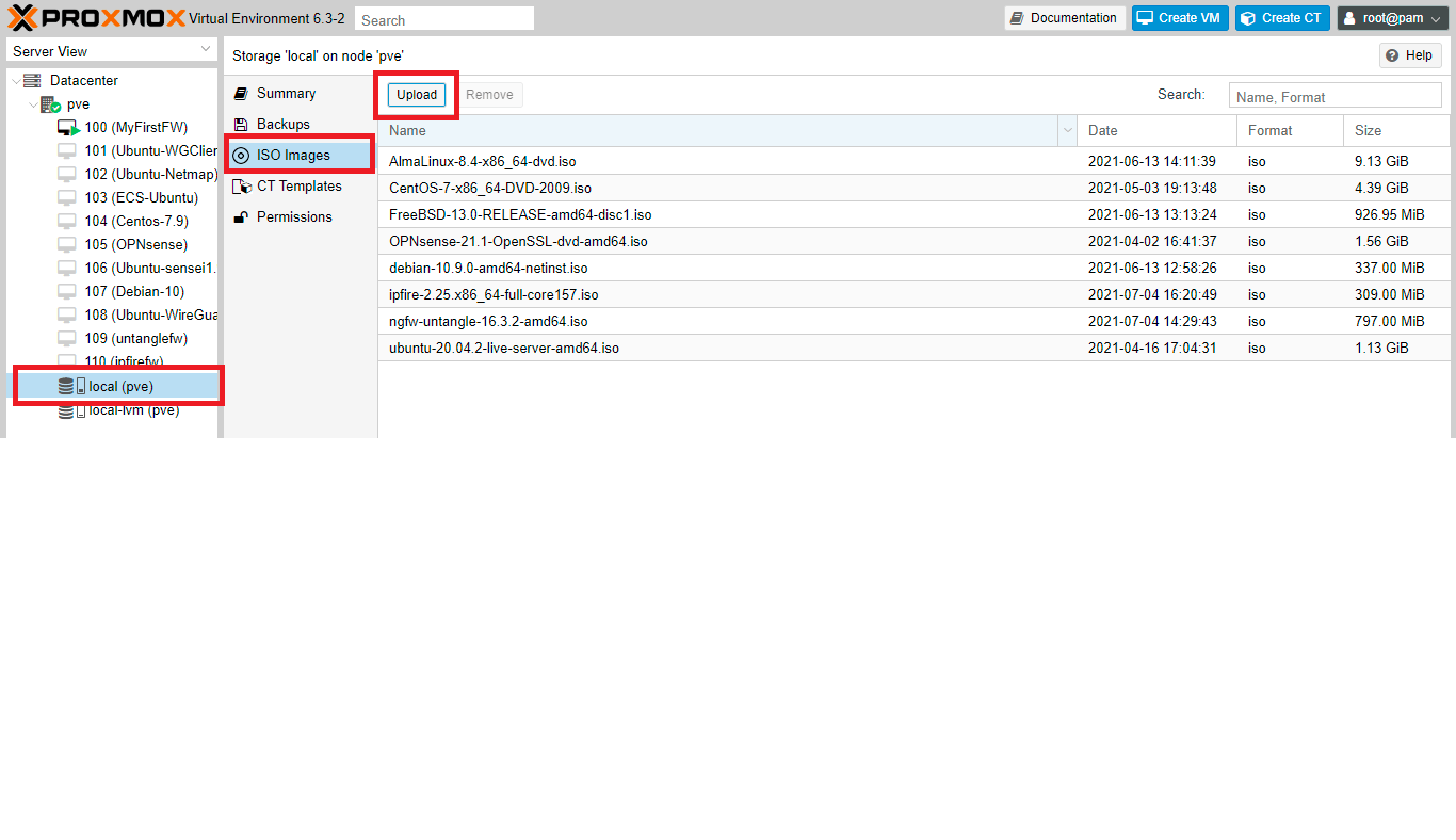 Uploading ClearOS ISO image to Proxmox VE node Uploading ClearOS ISO image to Proxmox VE node