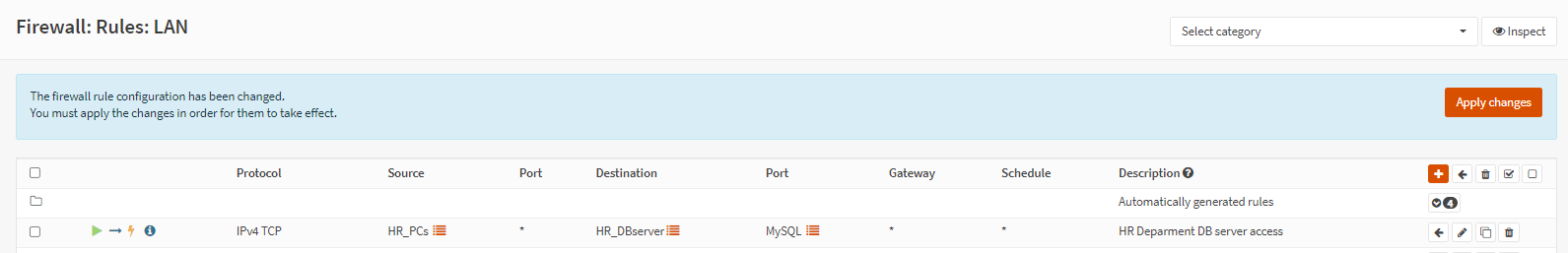 HR Database server access rule HR Database server access rule