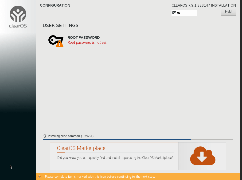 Setting root password for ClearOS Setting root password for ClearOS