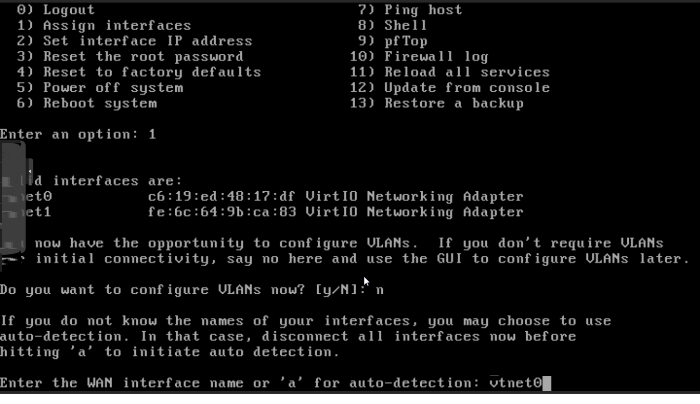 WAN interface assignment on OPNsense CLI WAN interface assignment on OPNsense CLI