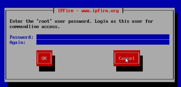 Setting root password Setting root password