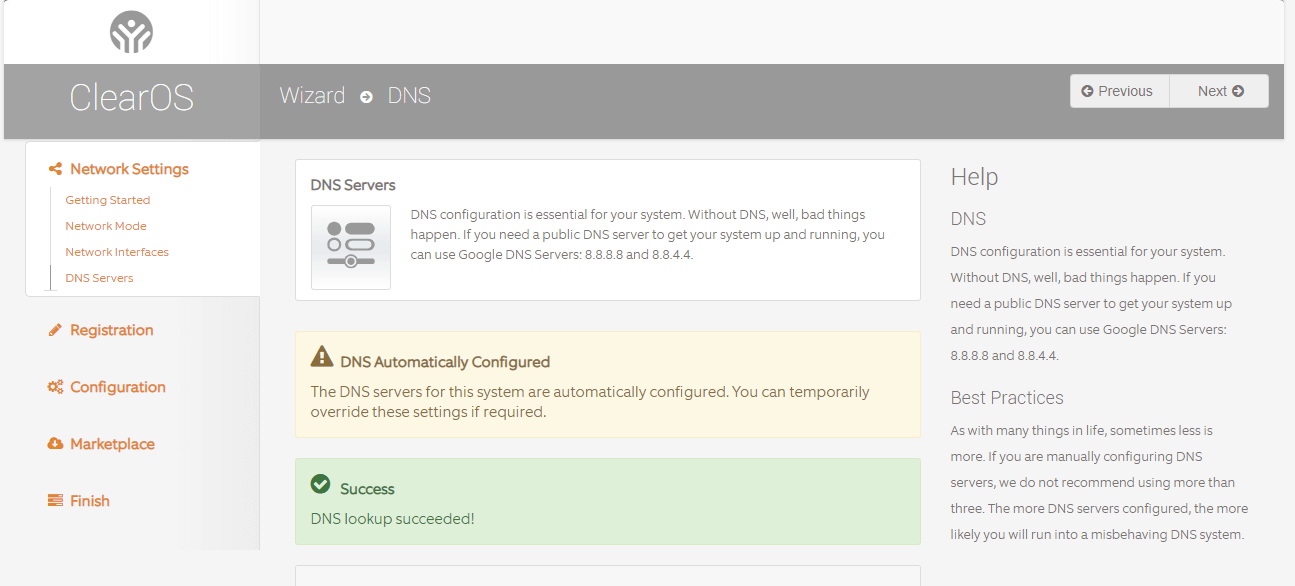 Setting DNS servers Setting DNS servers