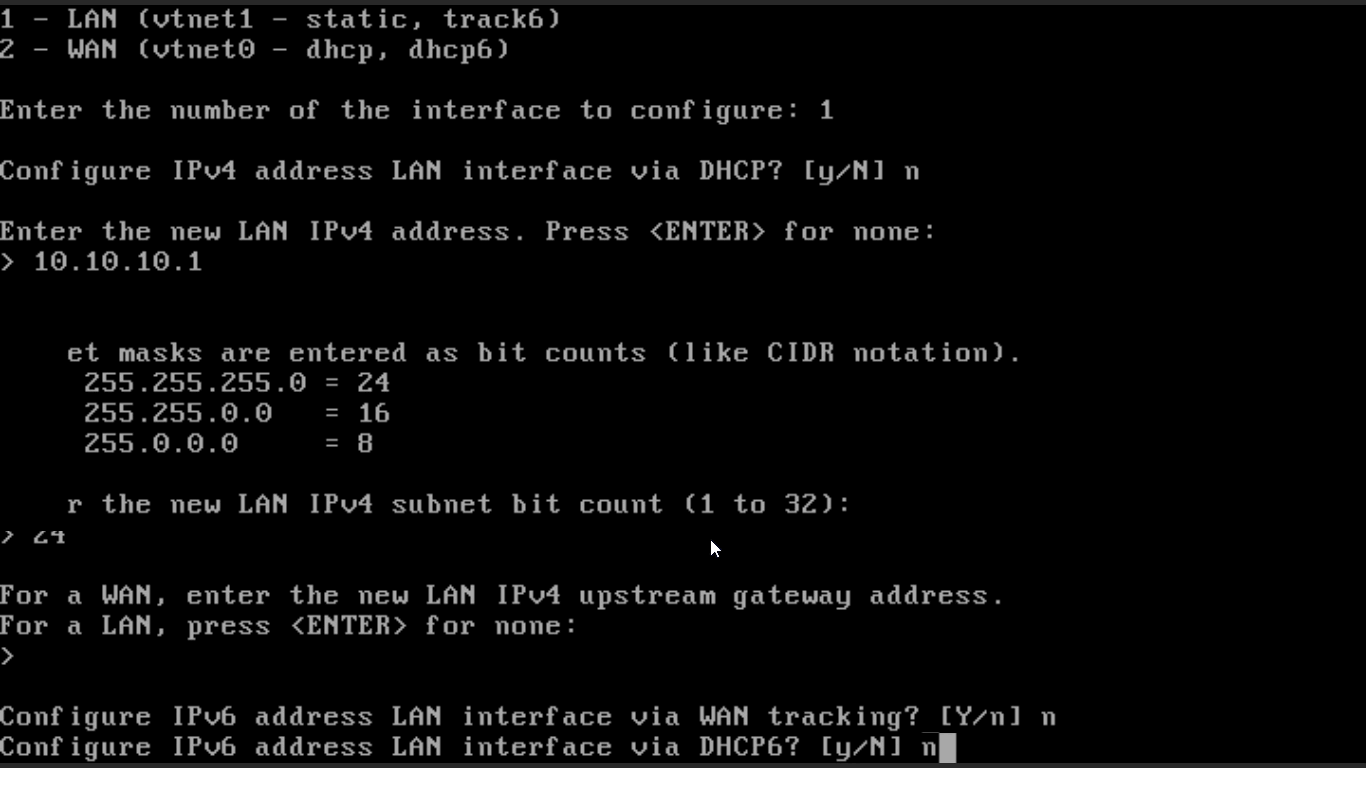 IPv6 settings of LAN interface on OPNsense CLI IPv6 settings of LAN interface on OPNsense CLI