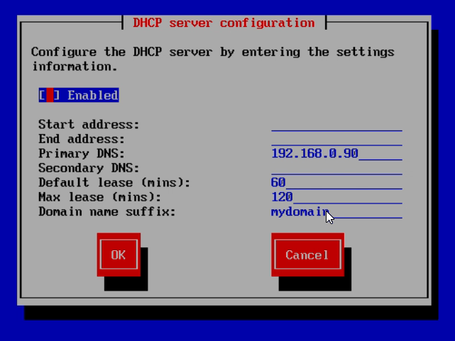 DHCP server configuration on IPFire DHCP server configuration on IPFire