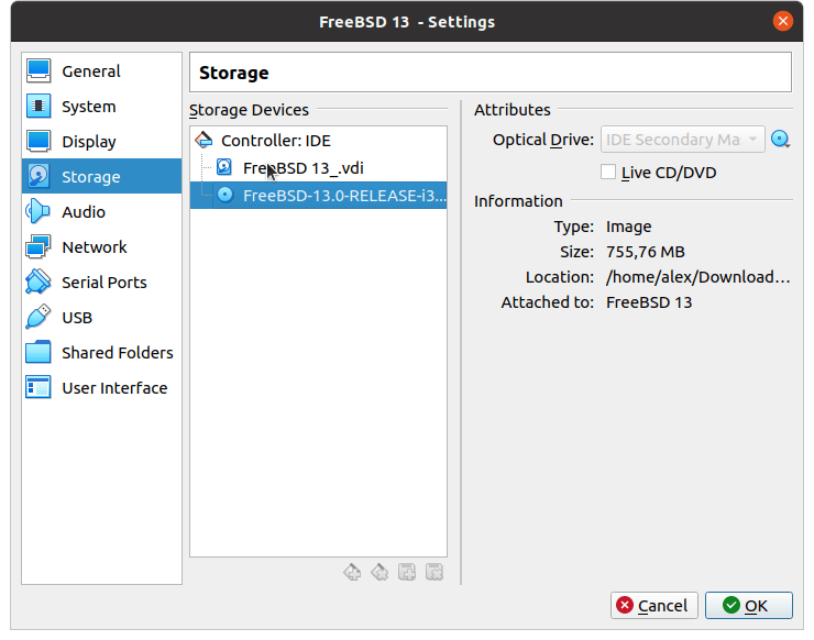 Eject the iso image from Optical Drive